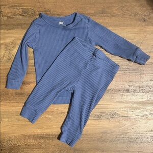 H&M Blue Ribbed Cotton Matching Outfit